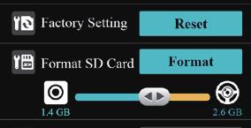 Configurarea cardului SD al camerei video Când un card SD este folosit pentru prima oară sau este formatat în camera video, utilizatorul trebuie să memorie pentru camera de acţiune şi camera de bord.