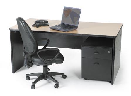 Single Pedestal Desk Grey only h700 x w1230 x d750 SOR39 Typist/Operations