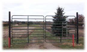 . Gates Figure 12. Four 10 ft. gate panels used for a 20 ft. opening. two for each panel. Gates are the final detail of an exclusion fence for deer.