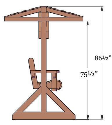 Swing Size Armchair Bench Large Bench XL Bench Swing Width 24" between armrests, 31 1/2" including armrests, 42" total (with the timber underneath that holds the eyebolts) 40" between armrests, 47