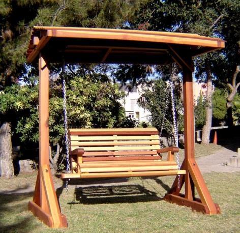 ADVANCED OPTIONS SWING SETS WITH OR WITHOUT A ROOF Enjoy a free-standing garden swing or porch swing with our sturdy redwood frame.
