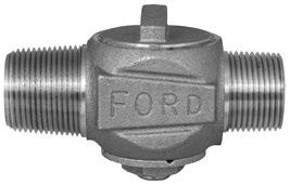 Ford Corporation Stops and Ford Ballcorp Corporation Stops With Male Iron Pipe Outlet F400-4-NL F400 - AWWA/CC Taper Thread Inlet<br/> by Male Iron Pipe Thread Outlet Valve Size Inlet Size Outlet
