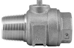 Ford Corporation Stops and Ford Ballcorp Corporation Stops With Female Iron Pipe Outlet F1600-4-NL F1600 - AWWA/CC Taper Thread Inlet<br/> by Female Iron Pipe Thread Outlet Valve Size Inlet Size