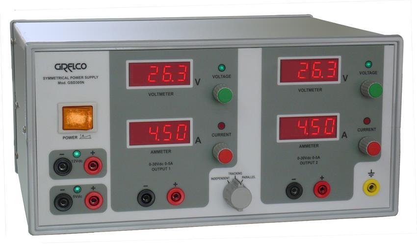 SERIE GSD This equipment consists of two main power supply units with the possibility of operating independently, series-tracking and parallel, which is selected by means of rotary switch: