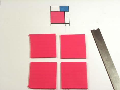 Cut the red sheet into four