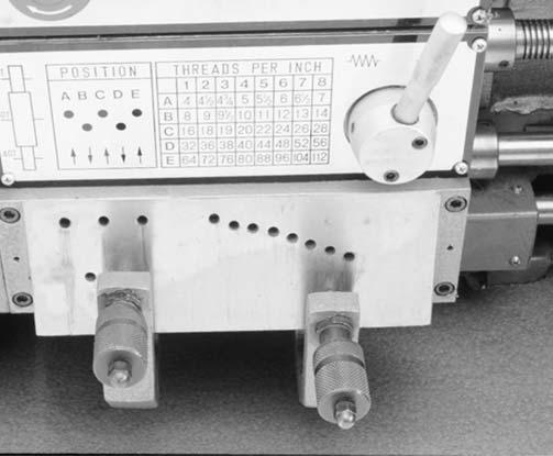 Figure 11. Feed rate selector levers. Important: Do not force any selection lever on the machine. If the lever will not engage, rotate the chuck by hand while keeping light pressure on the selector.