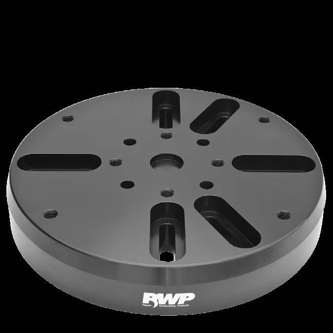 RWP-223 Aluminum Universal Adapter 11.95 Diameter, 2 Height $850.00 Has multiple slots to allow for use on multiple machine pallets or rotary tables.