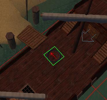 Painting the Start Location: 22. The player start location is still in the center of the map. This is the blue circle with a red arrow in it.