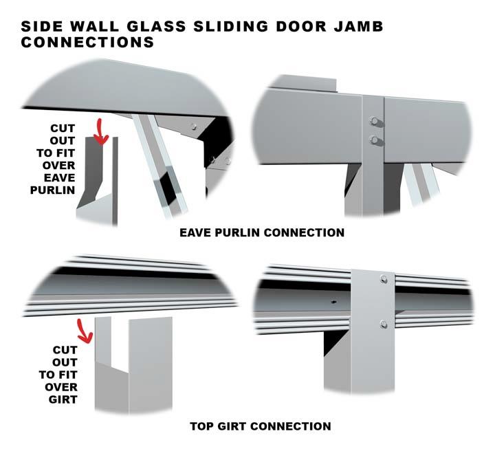 SIDE WALL GLASS SLIDING DOOR OPENING SIZE Refer to the supplied manufacturers recommended installation material for instructions on how to calculate the OPENING SIZE for the glass sliding door(s)