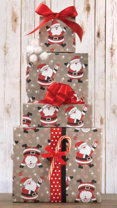 features printed Christmas holiday design and chalkboard personalization area.