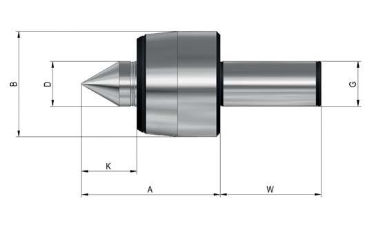 Live centres Pro - cylindrical shank For the counter-clamping of workpieces on turning and grinding machines using rotary chucks, collet chucks and tool take-ups. Take-up for tool magazine / turret.