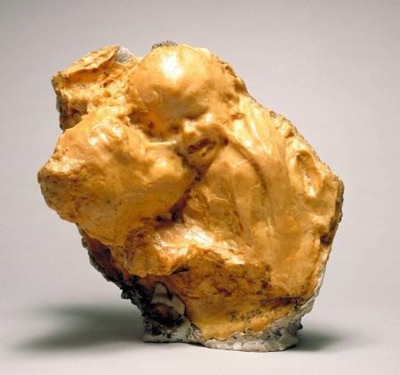 Medardo Rosso accepted this wax shell as his final product and added plaster for