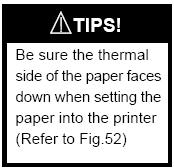 C. Set the paper straight to the printer and leave at least 2 cm of the paper out from the cut-bar. Refer to (Fig.5).