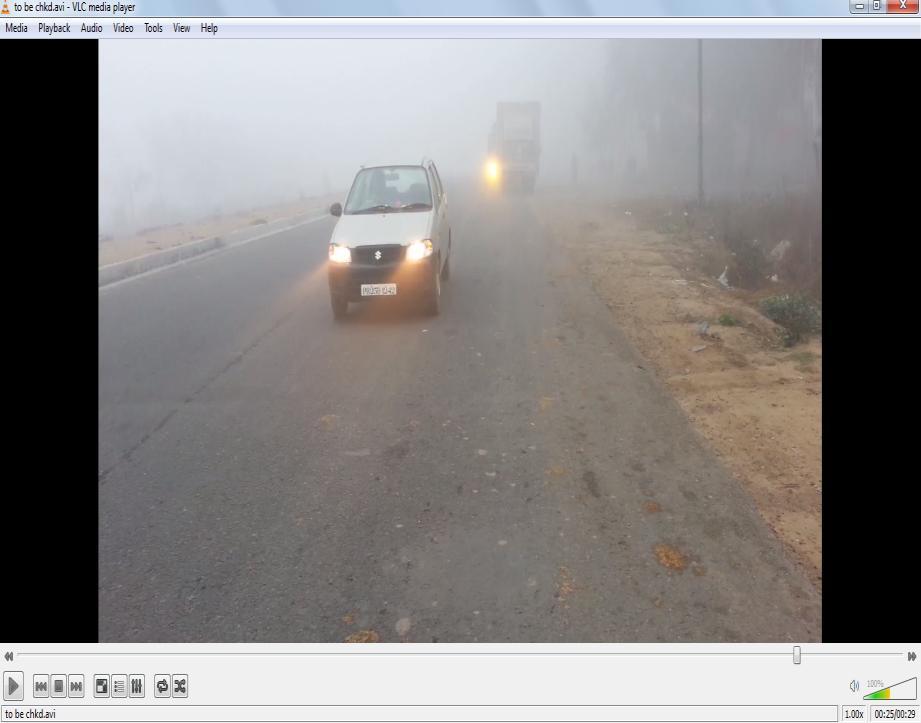 Figure 6.1: Video of vehicle containing Fog Figure 6.