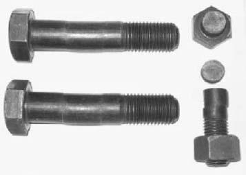 Fracture, which is a failure of the joint (above left) The material the bolt bears against is also subject to yielding or fracture if it is undersized for the load (above right) Tension connections