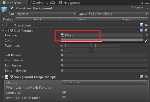 assigned to the GUI Texture component s Texture ﬁeld: When set to Unity UI, it is instead