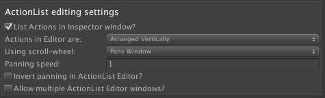 Clicking an Action's cog icon brings up its own context menu, from where you can toggle breakpoints and comments.