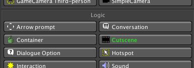 Cutscenes are created in the Scene Manager.