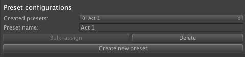 7.5. Variable presets Variable presets allow you to assign the values all Global or Local variables at once.