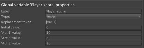 Presets are listed and deﬁned in the Preset conﬁgurations panel of the Variables Manager: You can assign each Variable's preset values within the its Properties panel: When the game is