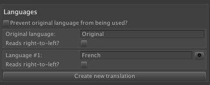 10.4. Translations Once your game's text has been gathered, it can be used to handle translations. PROTIP: The 3D Demo game includes an example French translation.
