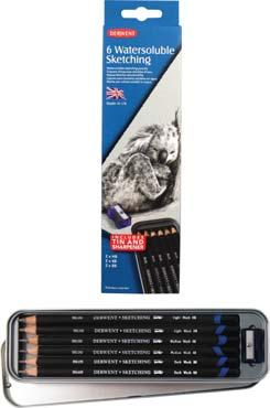 Set includes 2 pencils of each tone (medium and dark) plus a sharpener and eraser. Derwent Sketching Pencils - (Group B) 502300039 5.24 6.