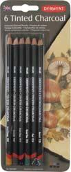 146 ART PENCILS & DRAWING MATERIALS Derwent Charcoal & Tinted Charcoal Pencils - (Group B) Tinted charcoal offers the dramatic beauty of traditional charcoal with a gentle hint of colour.