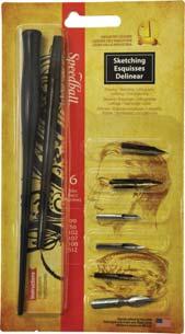 25 6 1 2963 Poster Pen Set This set includes both A and B Style pen nibs and Speedball Pen Holder.