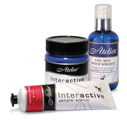 The unique benefits of Interactive are: Allows reworking all day (spray with water from time to time in dry conditions), Loses moisture gradually allowing an artist to control the drying