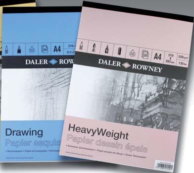 75 6 6 Daler-Rowney Fine Grain Drawing Pad - (Group B) Available in either A3 or A4 size containing 30 sheets of natural fine grain textured paper.