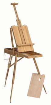 Weight: 12kgs. Max Canvas: 85cm Sketch Box Easel - (Group A) 40013117 59.58 71.50 1 1 This sturdy easel has a storage draw plus palette and carry belt.