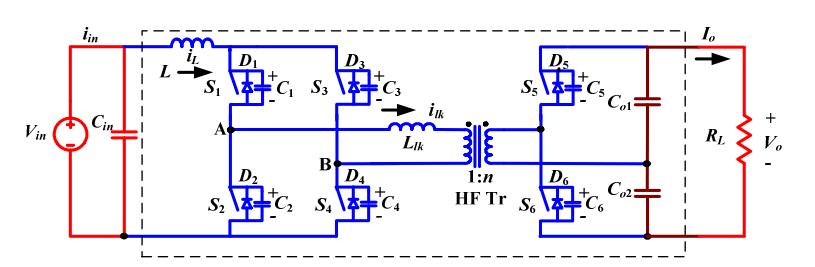 Snubberless bidirectional full-bridge DC-DC converter Steady-state operation and analysis with zero current commutation (ZCC) and natural voltage clamping (NVC) concept has been explained.