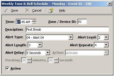 5. If the Copy From command is selected, the schedule will be copied from the selected displayed day to the selected Week Day. IMPORTANT NOTES 1.