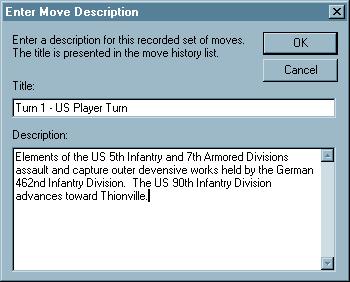 CBPlay User Guide Page 15 of 30 This will allow the players to keep track of which set of moves are which, and also helps rebuild a game if something would happen to the file, such as corrupted data