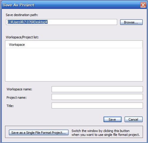 5.9 Saving/Loading Project 5.9. Saving Project From the Project menu in the setup software, select Save As.