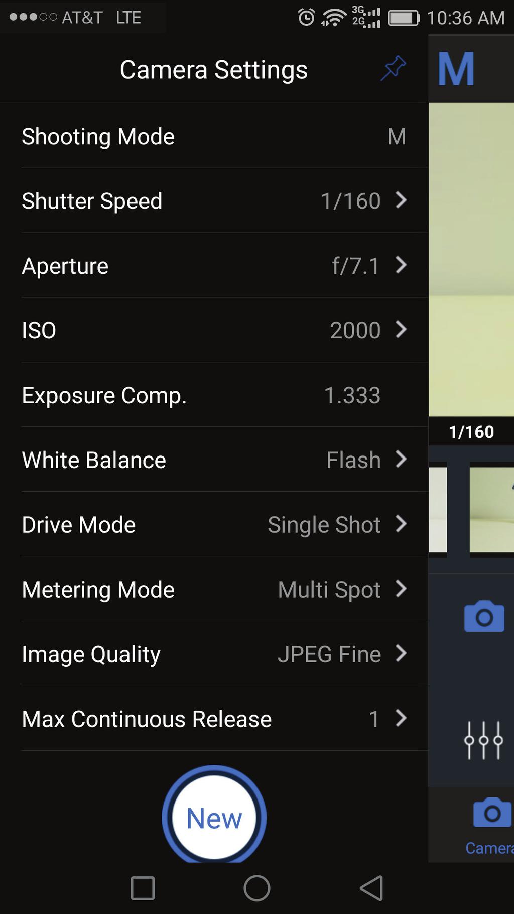 CAPTURE INTERFACE Shooting Mode Camera Model Live View Live View Window CAMERA SETTINGS The Case Remote App allows you to both review the current camera settings as well as adjust them.