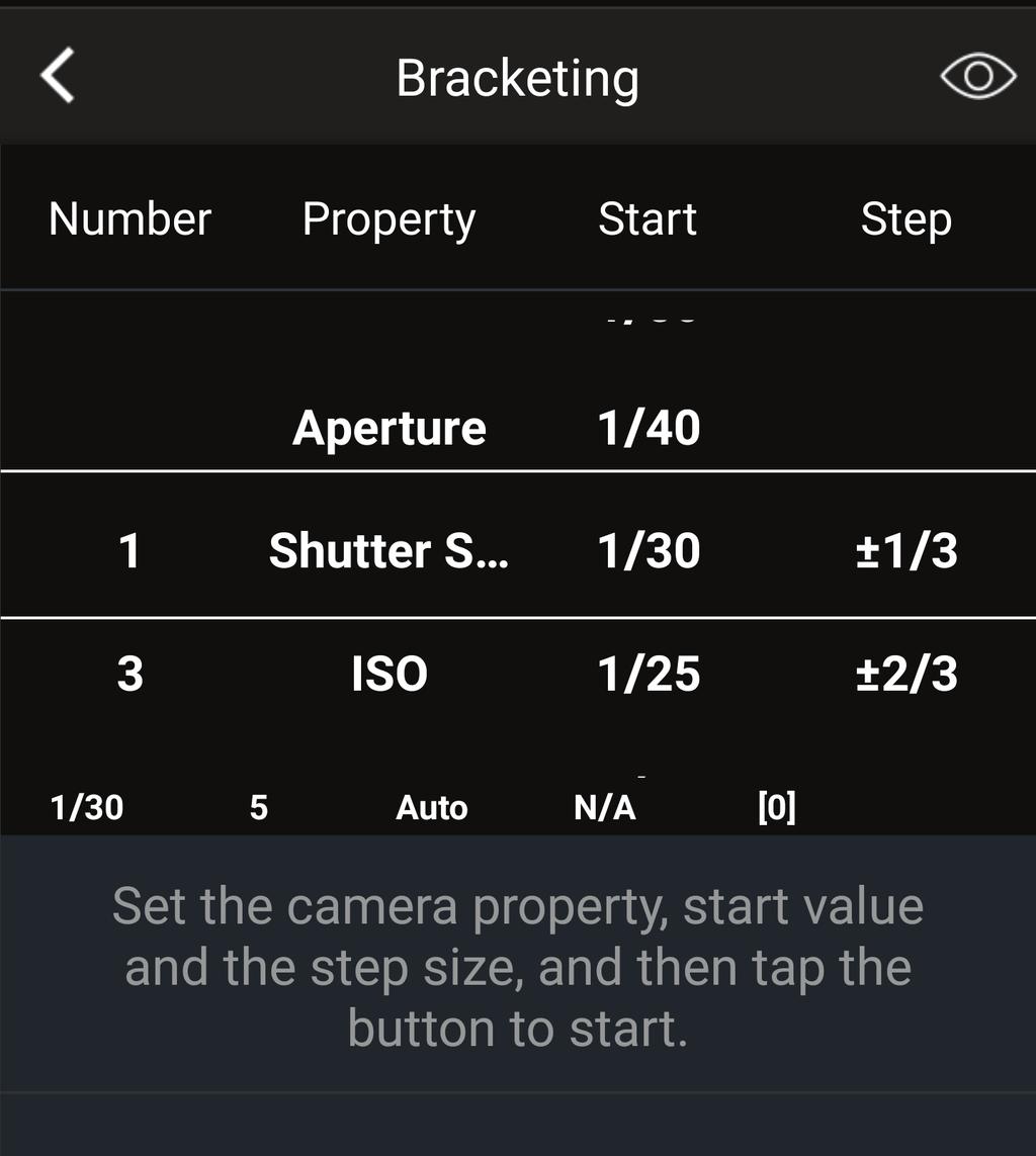 BRACKETING BULB TIME Bracketing takes multiple photos; one using the camera s settings, and a
