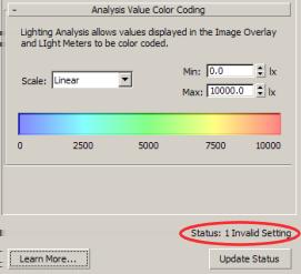 2 From the main menu, choose Lighting Analysis > Lighting Analysis Assistant. The Lighting Analysis Assistant dialog opens.