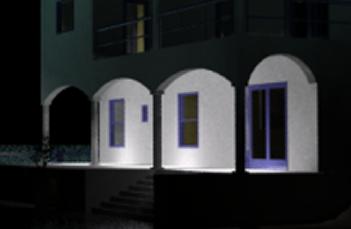 Above: The porch rendered with no final gather Below: The porch rendered with final gather, Bounces=2 Add more lights to the building interior and upper balcony: 1 Continue working on your own scene