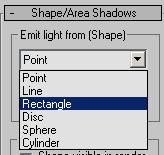 11 Go to the Modify panel > Templates rollout and choose 4ft Cove Fluorescent (Web). By default, this type of object emits light as a point.