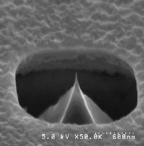 Diamond was then deposited in the mold by plasma enhanced chemical vapor deposition technique (PECVD).