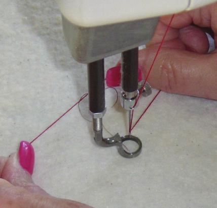 1- If you pull hard, you can defeat the channel lock and sew a crooked line 1- Hold both threads as you begin to sew, so you will not get a bird s nest of thread on the back of the quilt 4.