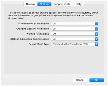 You see a screen like this: 4. Select any of the available printing options. 5. Click OK.