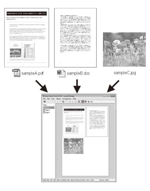 Using Layout Manager - Windows Layout Manager lets you create a poster or display by dragging