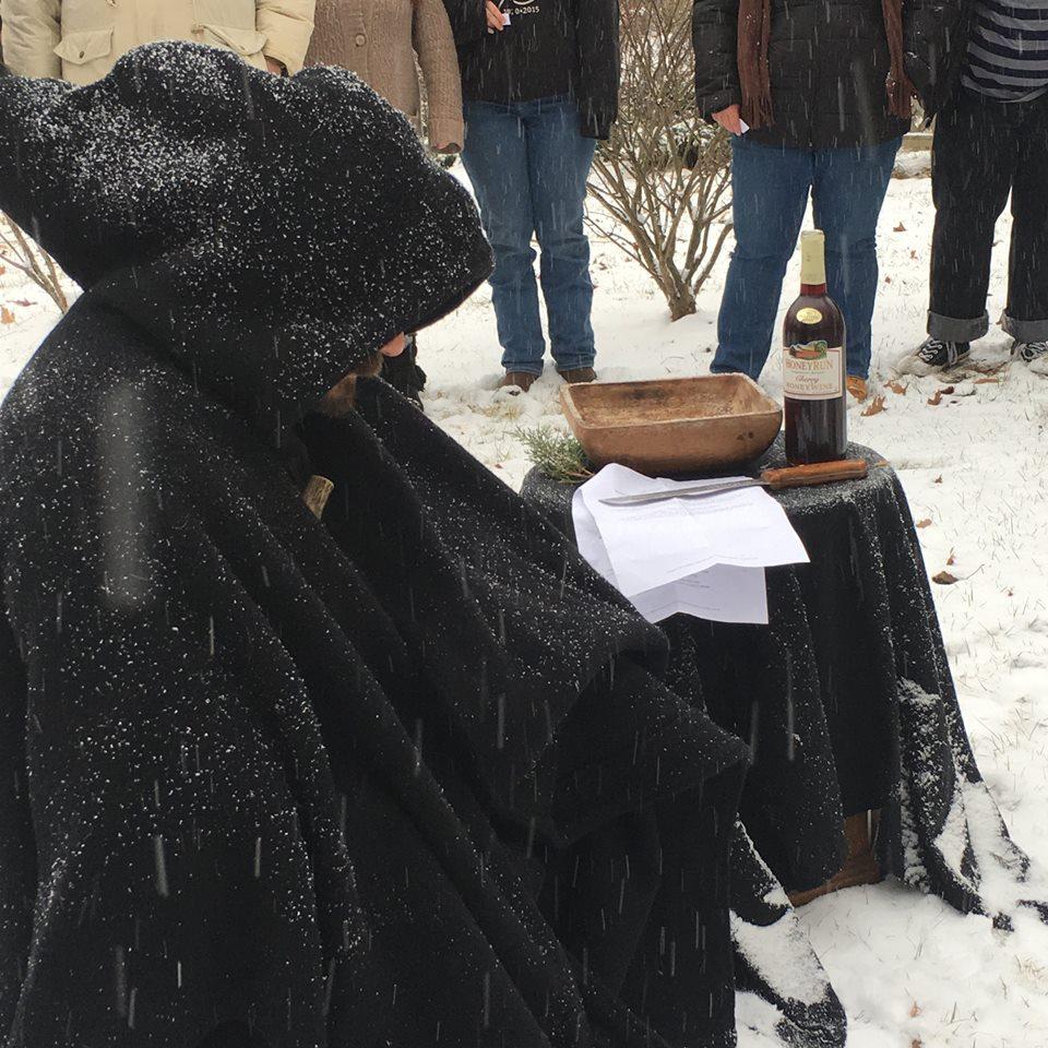 Joseph goði leads the Yule blót as snow falls Meet and Greets Winter tends to be a great time for our Meet and Greets. In January Skylands hosted such an event at a local Houlihan s.