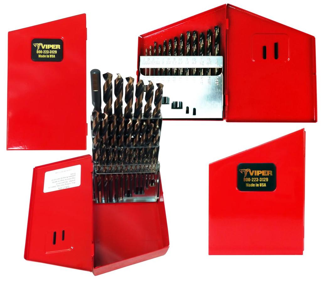 VIPER MAGNUM DRILL BIT SETS These Viper Magnum drill bit sets are USA made exclusively for Ace Industrial Supply and proudly display our Viper logo and toll free phone number in gold lettering on our