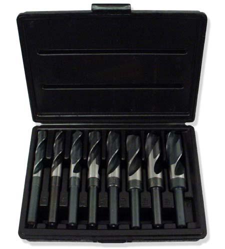 8 PIECE SILVER & DEMING DRILLS These bits are made of black nitride and they are excellent for drilling large diameter holes in steel and other hard metals.