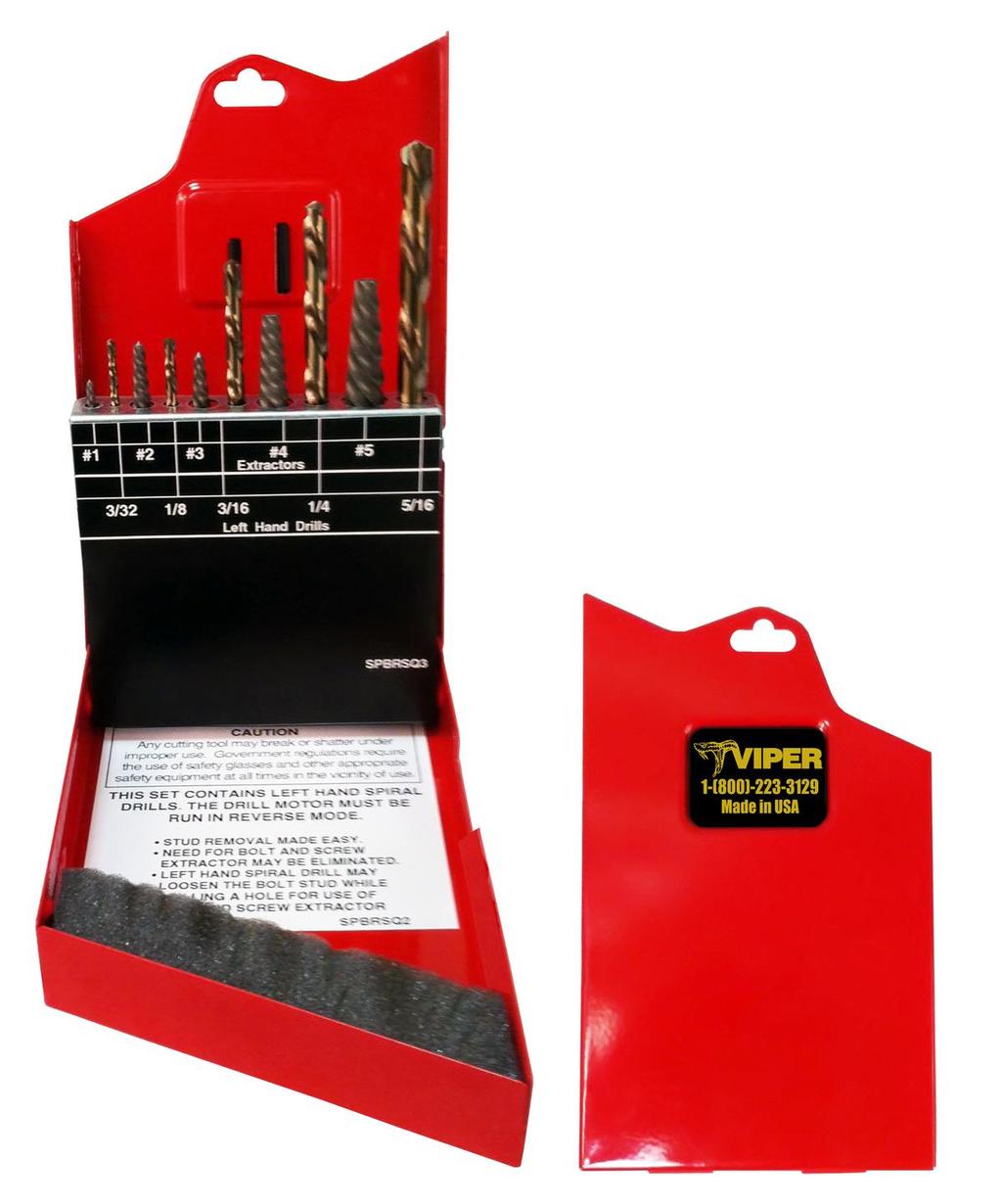 VIPER MAGNUM BOLT REMOVER SET This 10 piece Magnum bolt remover set is USA made for Ace Industrial Supply and proudly displays our Viper logo and toll free phone number in gold lettering on our heavy