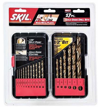 17 PC. GOLD OXIDE DRILL BITS These bits start from A36 blank steel stock that gets tempered, precision ground, hardened by heat treatment, and then re-ground to a razor s edge sharpness.