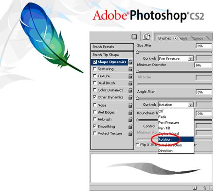 Photoshop CS2 Rotation Brush Setting Corel worked closely with Wacom throughout the development of the Art Pen technology to integrate the new capabilities into the Painter brush